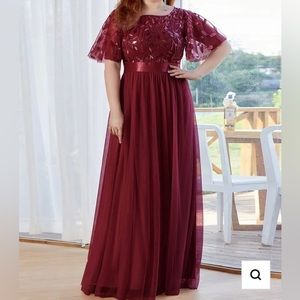 NWT Ever Pretty Plus Size Embroidery Evening Dress